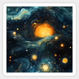 Van Gogh Starry Night Outer Space Pattern 10 Sticker